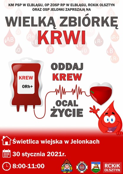 Elbląg, Akcja oddawania krwi w Jelonkach