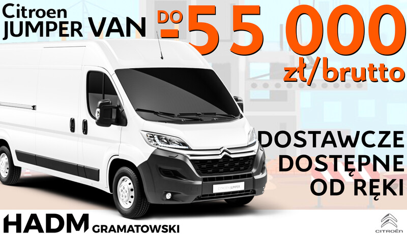 Jumpery z rabatami, aż do 55000 zł brutto*. Auta dostawcze dostępne od ręki w salonie Citroena HADM Gramatowski Jumpery z rabatami, aż do 55000 zł brutto*. Auta dostawcze dostępne od ręki w salonie Citroena HADM Gramatowski
