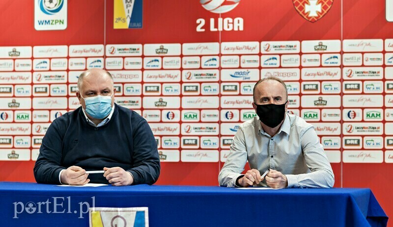 Elbląg, Prezes Olimpii Paweł Guminiak (z lewej) i trener Jacek Trzeciak