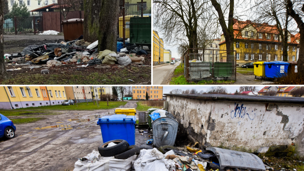 Elbląg, Trzy obrazy z ul. Kilińskiego/Narciarskiej. Lewy górny róg - zdjęcie nadesłane przez Czytelniczkę. Zdjęcie prawy górny róg - to samo miejsce posprzątane przez ZBK. Zdjęcie na dole - wysypisko niewiele dalej przy ul. Narciarskiej Elbląg, Trzy obrazy z ul. Kilińskiego/Narciarskiej. Lewy górny róg - zdjęcie nadesłane przez Czytelniczkę. Zdjęcie prawy górny róg - to samo miejsce posprzątane przez ZBK. Zdjęcie na dole - wysypisko niewiele dalej przy ul. Narciarskiej