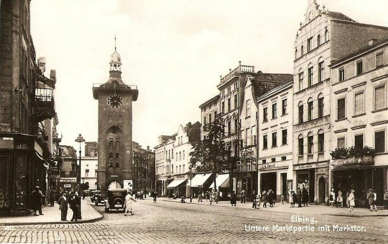 Elbląg, Stary Rynek z Bramą Targową przed wojną Elbląg, Stary Rynek z Bramą Targową przed wojną