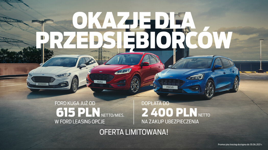 Idealna okazja na zakup nowego samochodu. Ford Kuga już od 615 zł miesięcznie