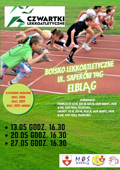 Elbląg, Zapraszamy na kolejne czwartki lekkoatletyczne Elbląg, Zapraszamy na kolejne czwartki lekkoatletyczne