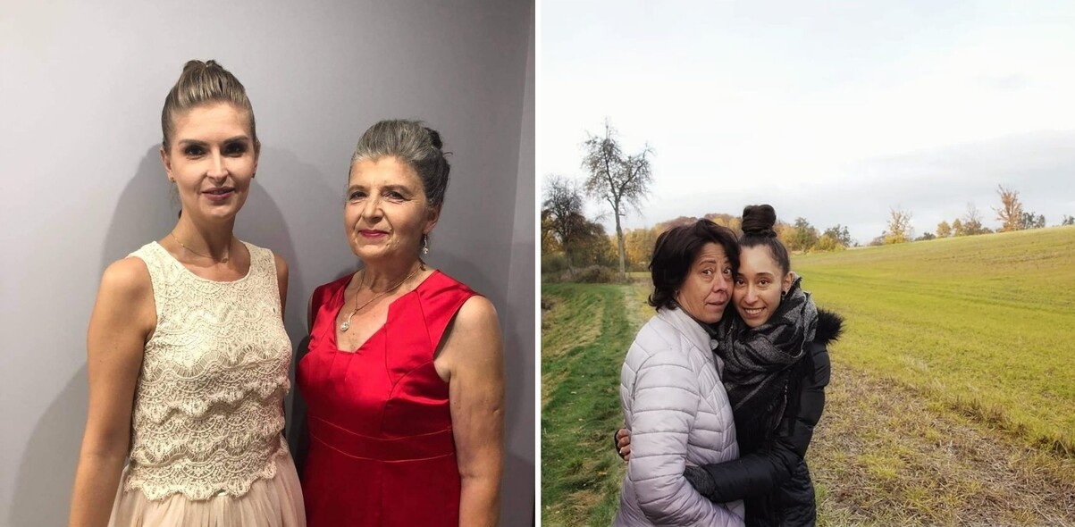 Na zdjęciu po lewej pani Anna z Mamą Danutą, po prawej - pani Aleksandra z Mamą Dorotą Na zdjęciu po lewej pani Anna z Mamą Danutą, po prawej - pani Aleksandra z Mamą Dorotą