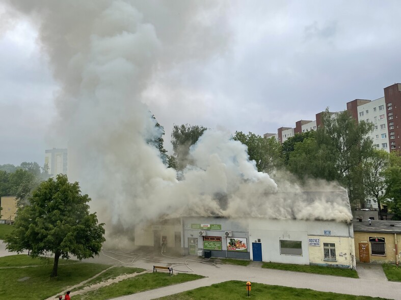 Elbląg, Pożar budynku usługowego na Zawadzie