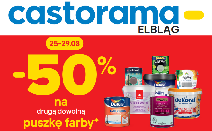 Pomaluj swój świat z Castoramą! Teraz druga puszka farby o połowę taniej Pomaluj swój świat z Castoramą! Teraz druga puszka farby o połowę taniej