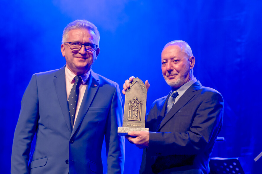 Elbląg, Wiceprezydent Elbląga Janusz Nowak i laureat nagrody dr Marek Jagodziński, Elbląg, Wiceprezydent Elbląga Janusz Nowak i laureat nagrody dr Marek Jagodziński,