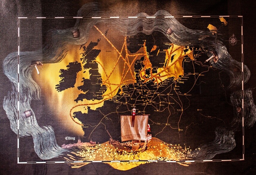 Elbląg, Mapa szlaków handlowych krzyżackiego Elbląga w zbiorach Muzeum Archeologiczno - Historycznego w Elblągu