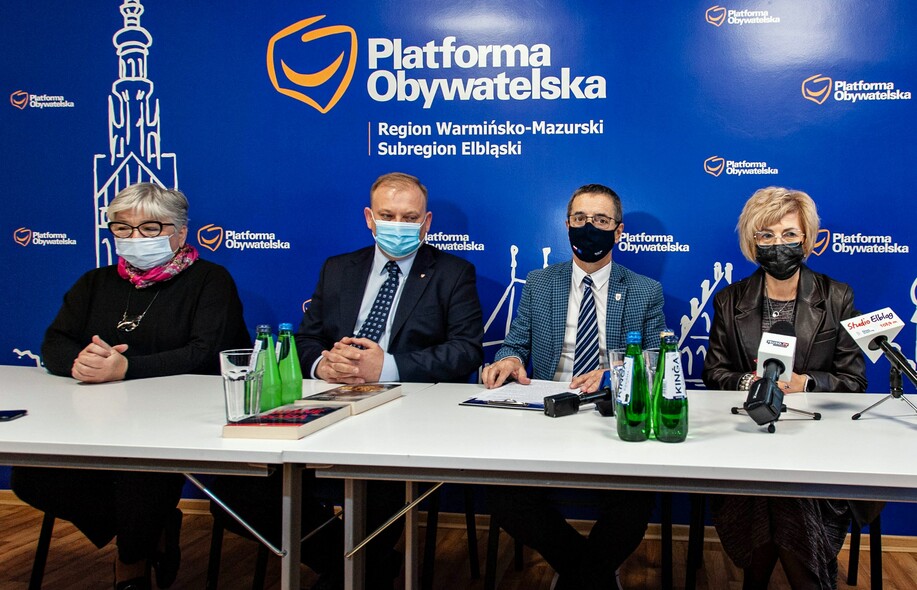 Elbląg, Zarząd elbląskiej PO (od lewej): Elżbieta Gelert, Michał Missan, Jerzy Wcisła i Irena Sokołowska