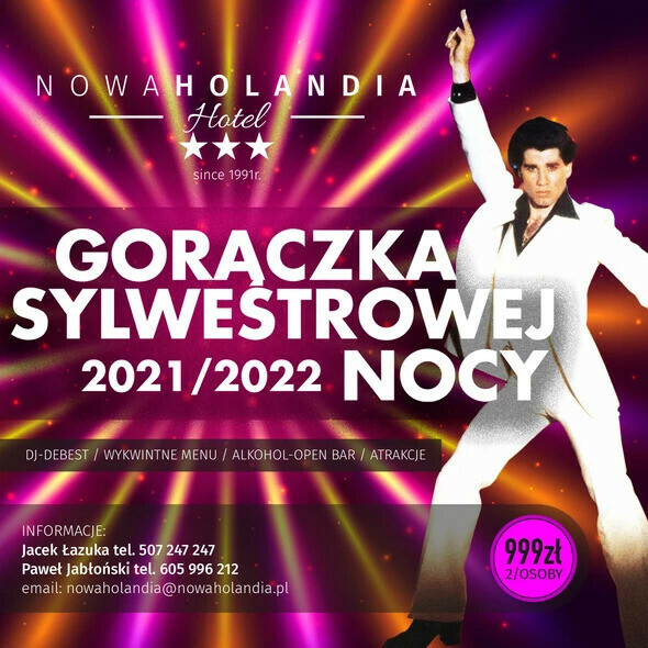 Gorączka Sylwestrowej Nocy – bal w klimacie disco w Hotelu Nowa Holandia Gorączka Sylwestrowej Nocy – bal w klimacie disco w Hotelu Nowa Holandia