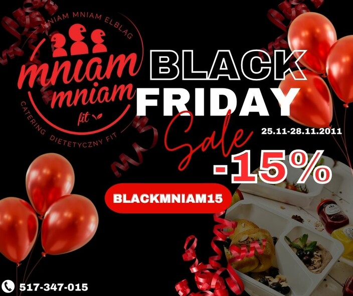 Black Friday w Mniam Mniam Fit Catering w Elblągu. Już teraz zgarnij extra rabat!