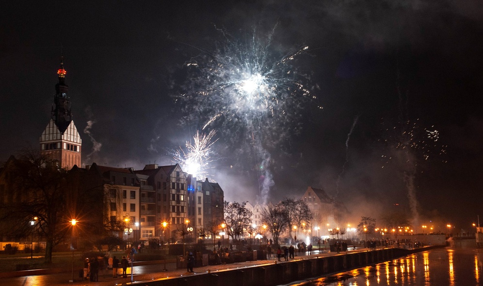 Elbląg, Na pokazie fajerwerków elblążanie przywitali nowy rok