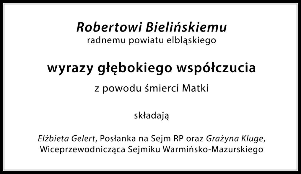 Kondolencje dla radnego Kondolencje dla radnego