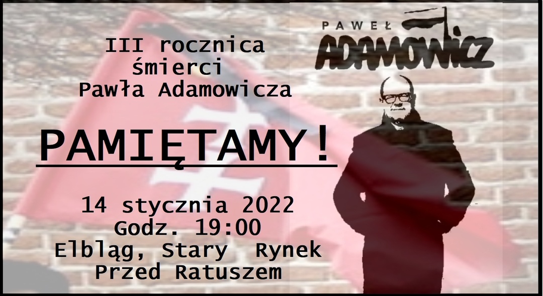 Elbląg, Pamięć o prezydencie Adamowiczu