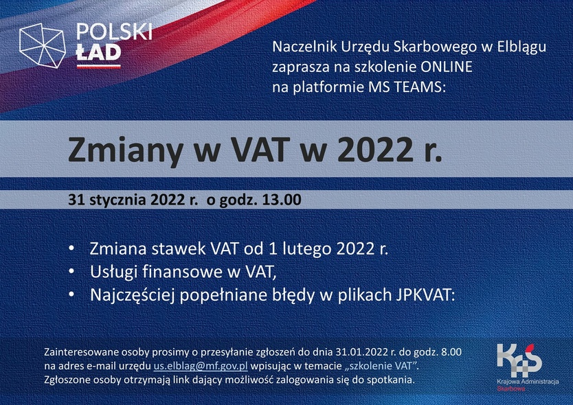 Elbląg, Urząd Skarbowy w Elblągu zaprasza na szkolenie Elbląg, Urząd Skarbowy w Elblągu zaprasza na szkolenie