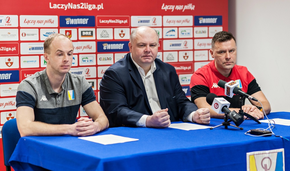 Elbląg, Od lewej: Kamil Wenger, Paweł Guminiak i Tomasz Grzegorczyk opowiadali o rundzie wiosennej II ligi Elbląg, Od lewej: Kamil Wenger, Paweł Guminiak i Tomasz Grzegorczyk opowiadali o rundzie wiosennej II ligi