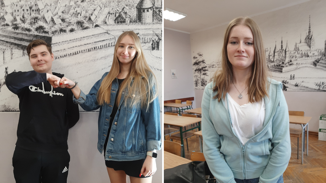 Elbląg, Na zdjęciu (od lewej) Kajetan Kozłowski, Wiktoria Zapolska oraz Julia Maj Elbląg, Na zdjęciu (od lewej) Kajetan Kozłowski, Wiktoria Zapolska oraz Julia Maj