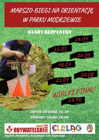Elbląg, Maszeruj lub biegnij na orientację w Parku Modrzewie Elbląg, Maszeruj lub biegnij na orientację w Parku Modrzewie