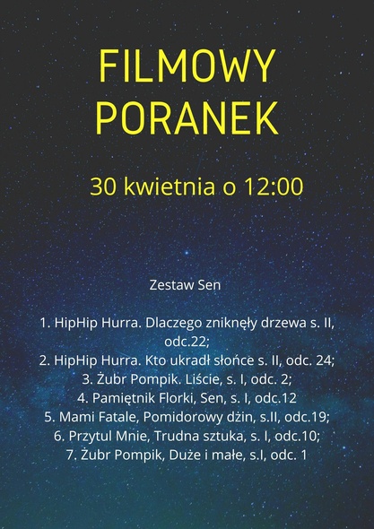 Elbląg, Filmowe poranki w Kinie „Światowid" Elbląg, Filmowe poranki w Kinie „Światowid"
