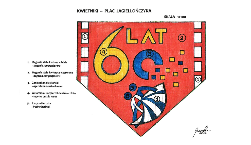 Elbląg, Projekt wzoru kwietnika przy placu Kazimierza Jagiellończykam, arch. ZZM w Elblągu Elbląg, Projekt wzoru kwietnika przy placu Kazimierza Jagiellończykam, arch. ZZM w Elblągu