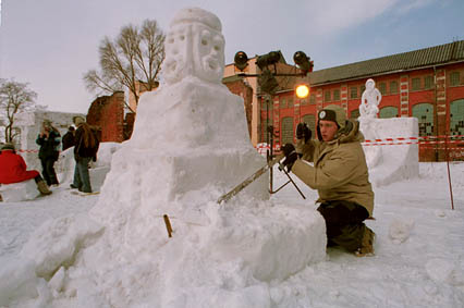 Elbląg, Zdjęcie z drugiego dnia konkursu rzeźby w śniegu