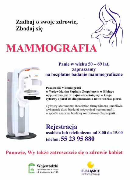 Elbląg, Bezpłatne badania mammograficzne