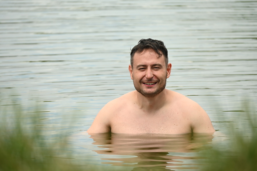 Elbląg, Piotr Nowak chce przepłynąć wpław dystans między Tolkmickiem a Krynicą Morską (fot. Elbląg, Piotr Nowak chce przepłynąć wpław dystans między Tolkmickiem a Krynicą Morską (fot.