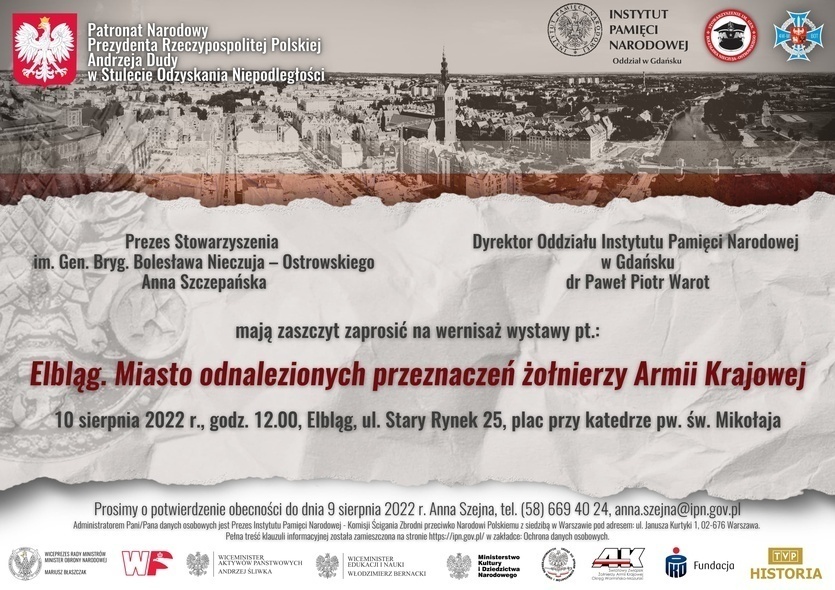 Elbląg, Wernisaż wystawy „Elbląg. Miasto odnalezionych przeznaczeń żołnierzy Armii Krajowej” Elbląg, Wernisaż wystawy „Elbląg. Miasto odnalezionych przeznaczeń żołnierzy Armii Krajowej”