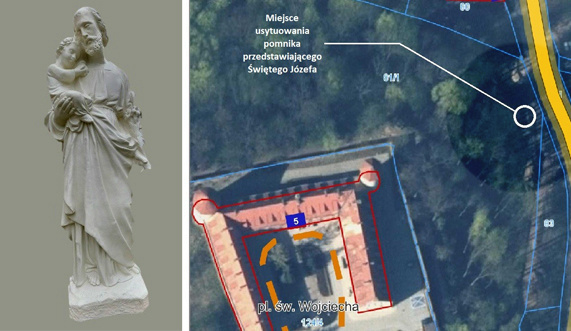 Elbląg, Projekt pomnika wraz z oznaczeniem jego lokalizacji na mapie miasta, Elbląg, Projekt pomnika wraz z oznaczeniem jego lokalizacji na mapie miasta,