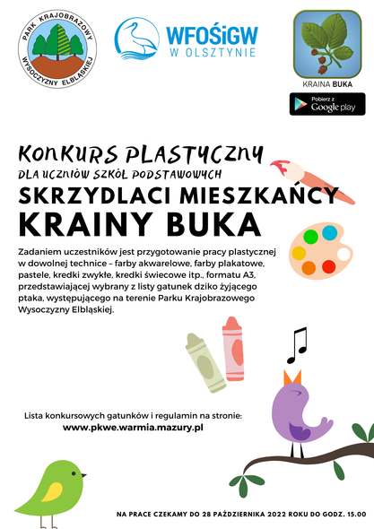 Elbląg, Konkurs plastyczny Skrzydlaci mieszkańcy Krainy Buka Elbląg, Konkurs plastyczny Skrzydlaci mieszkańcy Krainy Buka