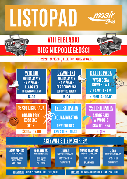Elbląg, Sportowy listopad z MOSiR-em Elbląg, Sportowy listopad z MOSiR-em