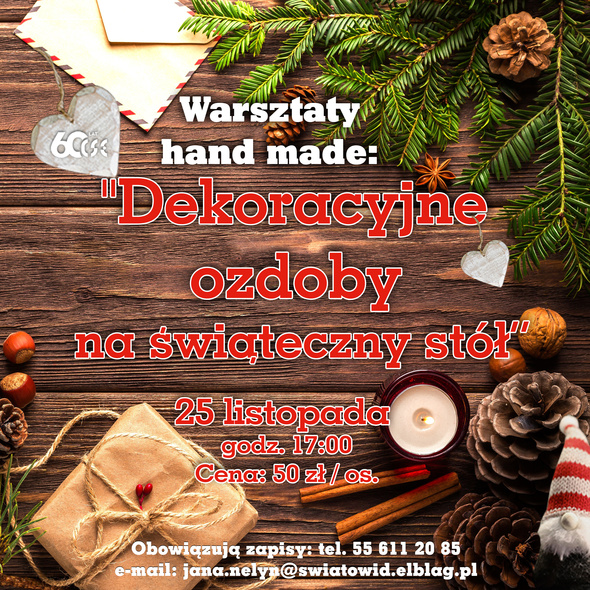Elbląg, Świąteczne warsztaty hand made Elbląg, Świąteczne warsztaty hand made