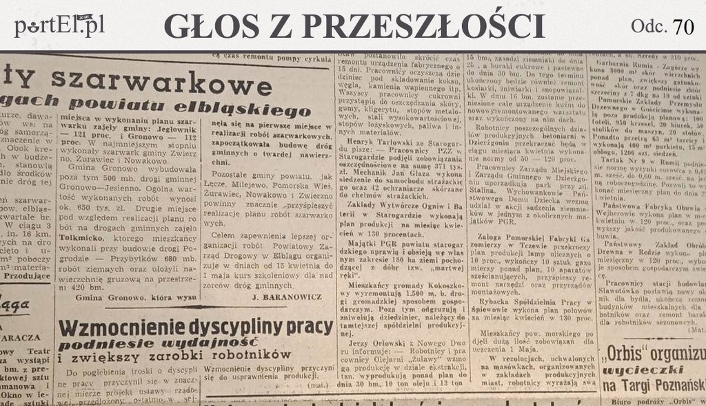 Elbląg, Głos Wybrzeża nr 102, 1950 r.