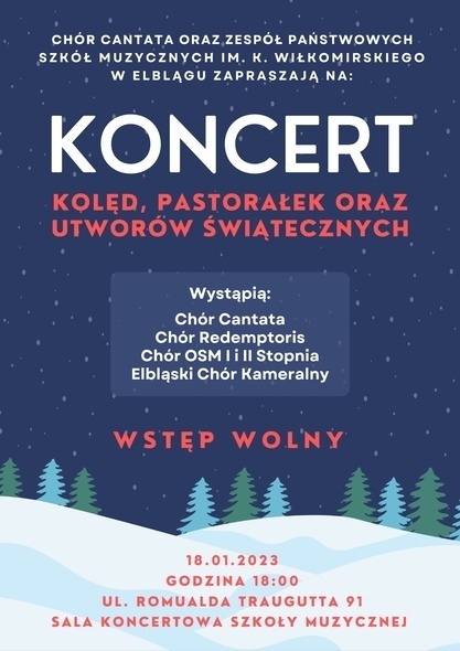 Elbląg, Koncert kolęd, pastorałek oraz utworów świątecznych Elbląg, Koncert kolęd, pastorałek oraz utworów świątecznych