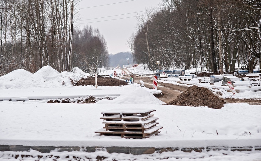 Elbląg, Widok na powstającą ul. Wschodnią od strony leśniczówki Dębica