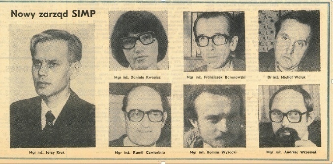Elbląg, Zarząd SIMP wybrany w 1983 roku Elbląg, Zarząd SIMP wybrany w 1983 roku