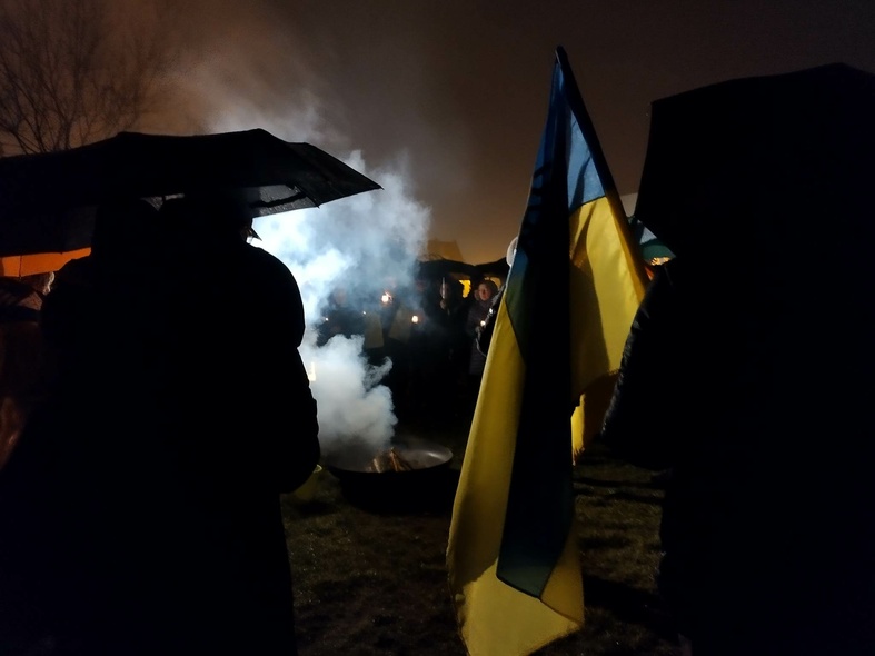 Elbląg, Nad ranem zapłonął Płomień Solidarności z Ukrainą