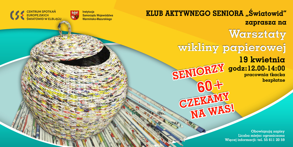 Elbląg, Warsztaty wikliny papierowej w Klubie Aktywnego Seniora Elbląg, Warsztaty wikliny papierowej w Klubie Aktywnego Seniora