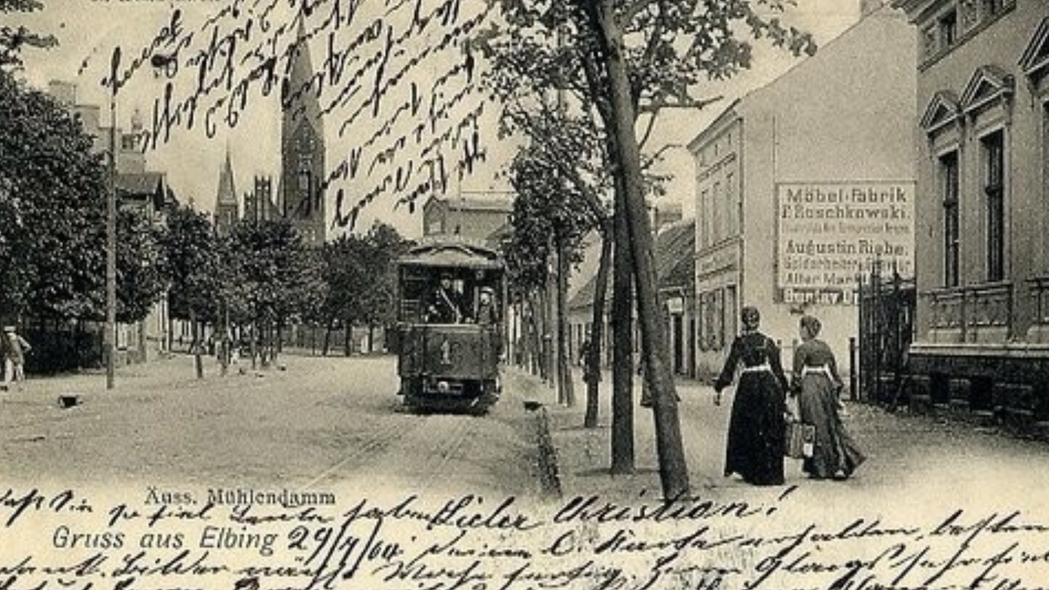 Elbląg, Äußerer Mühlendamm, dzisiejsza ul. Traugutta Elbląg, Äußerer Mühlendamm, dzisiejsza ul. Traugutta