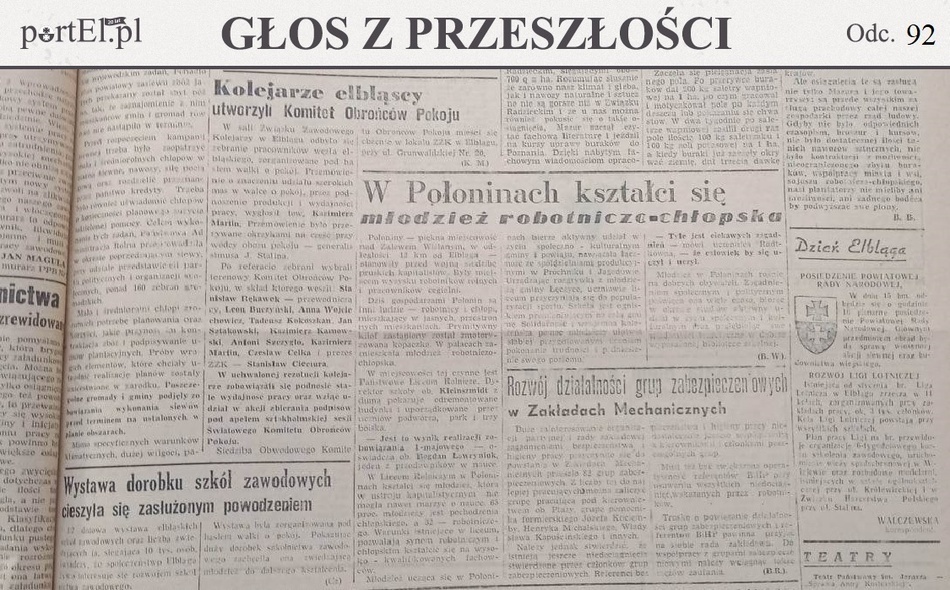 Elbląg, Źródło: Głos Wybrzeża nr 131, 1950 r. Elbląg, Źródło: Głos Wybrzeża nr 131, 1950 r.