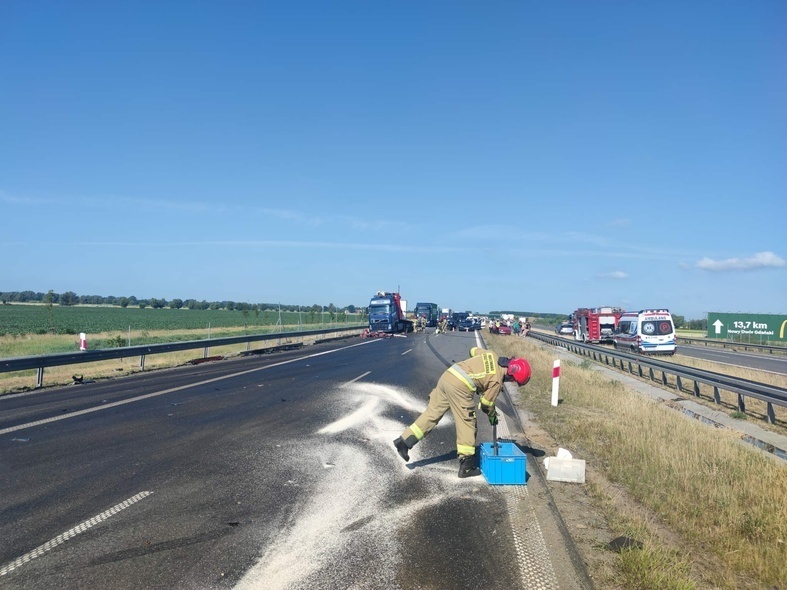 Elbląg, Zderzenie ciężarówek na S7. Jeden z kierowców trafił do szpitala Elbląg, Zderzenie ciężarówek na S7. Jeden z kierowców trafił do szpitala