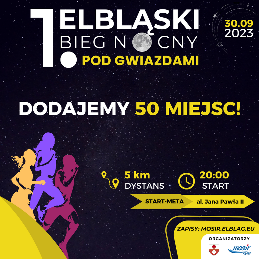 Elbląg, Więcej miejsc na nocny bieg po Modrzewinie Elbląg, Więcej miejsc na nocny bieg po Modrzewinie