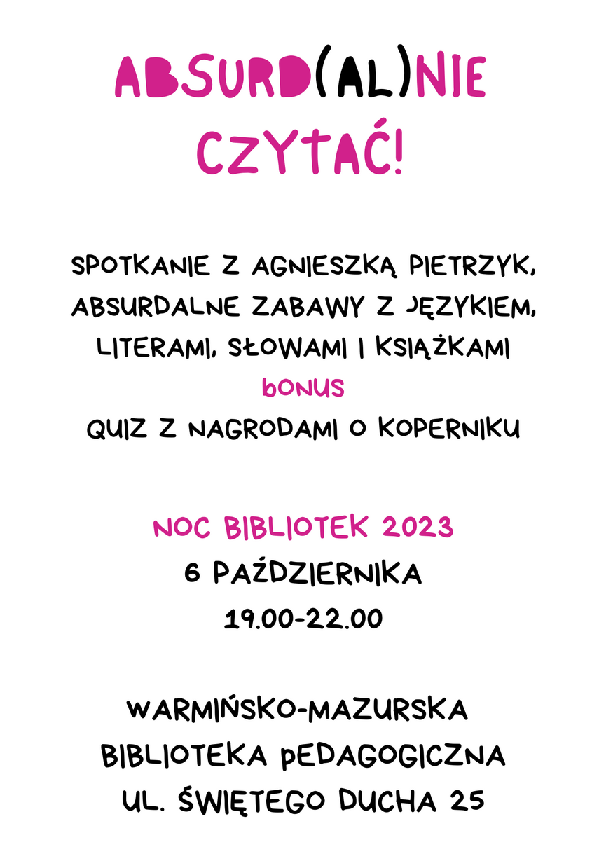 Elbląg, Noc Bibliotek 2023 w Bibliotece Pedagogicznej Elbląg, Noc Bibliotek 2023 w Bibliotece Pedagogicznej