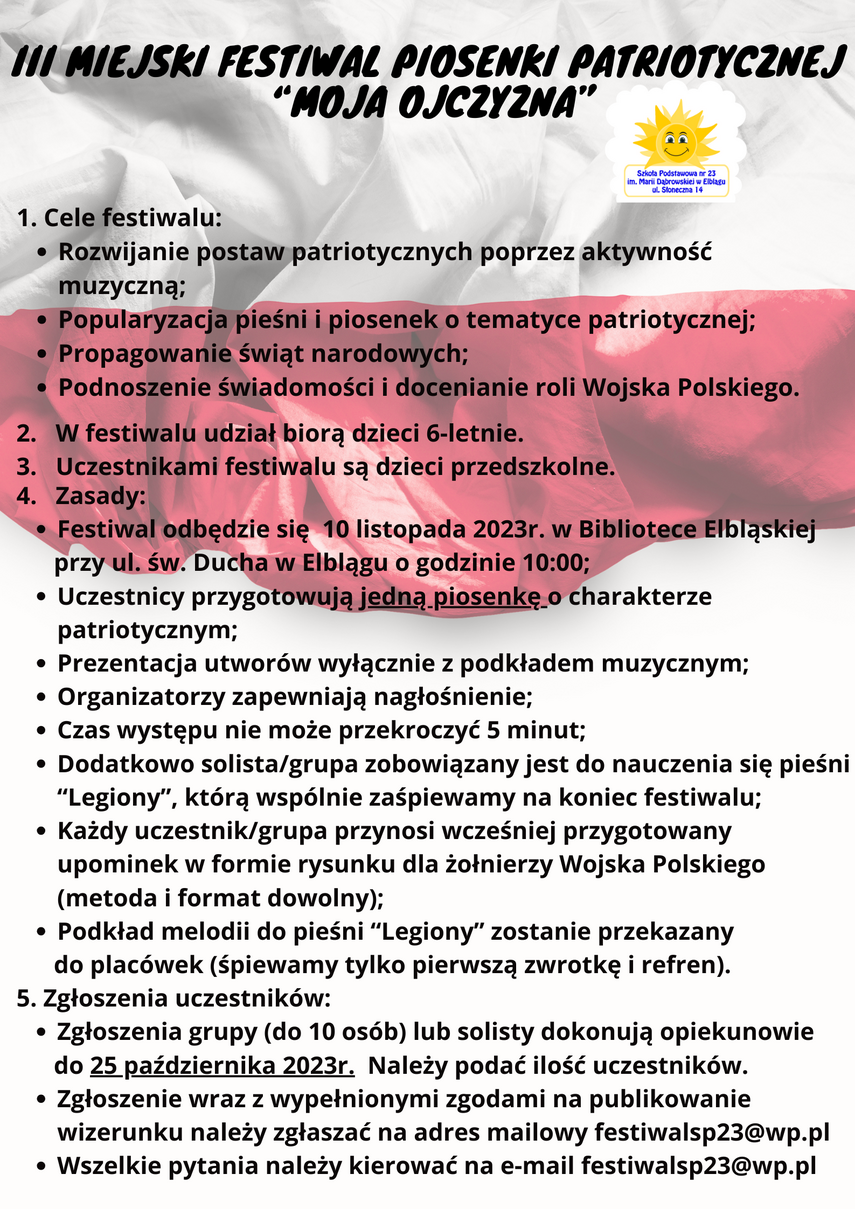Elbląg, III Miejski Festiwal Piosenki Patriotycznej "Moja Ojczyzna" Elbląg, III Miejski Festiwal Piosenki Patriotycznej "Moja Ojczyzna"