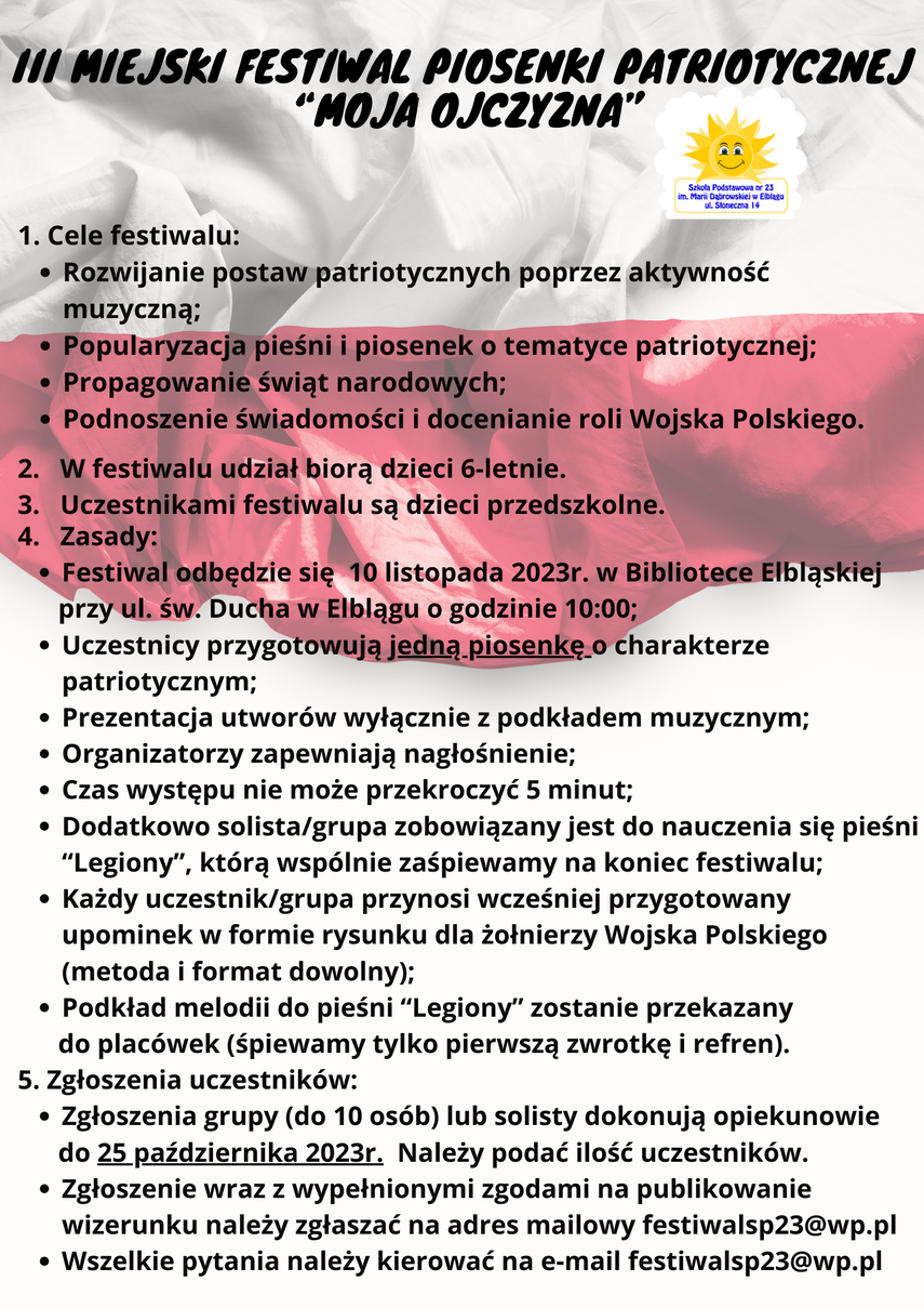 Elbląg, III Miejski Festiwal Piosenki Patriotycznej "Moja Ojczyzna"