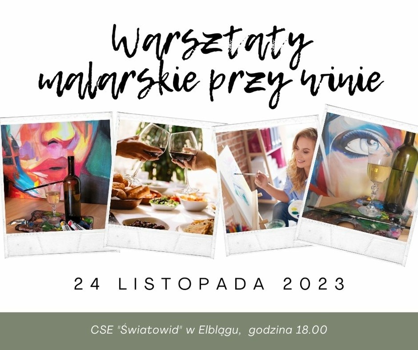 Elbląg, Warsztaty malarskie przy winie i muzyce Elbląg, Warsztaty malarskie przy winie i muzyce