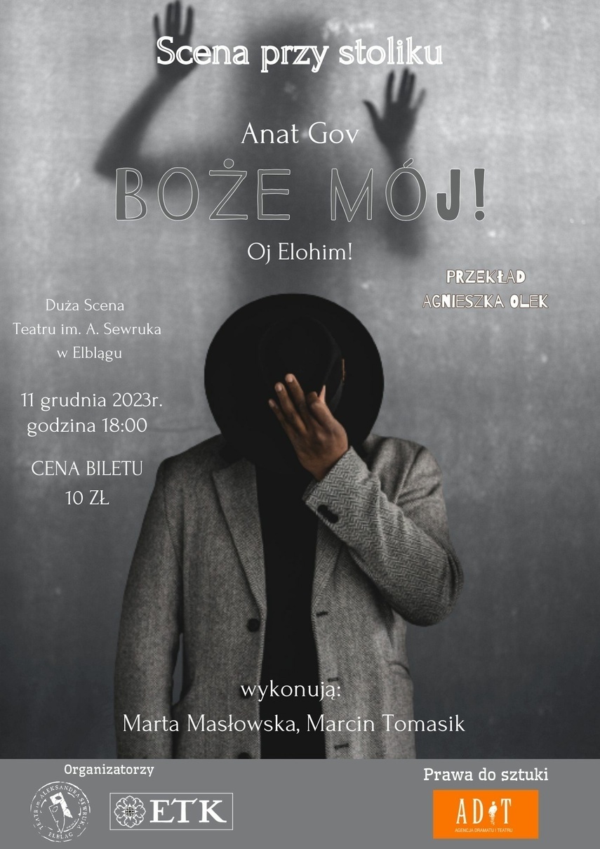 Elbląg, „Boże mój!” na scenie przy stoliku