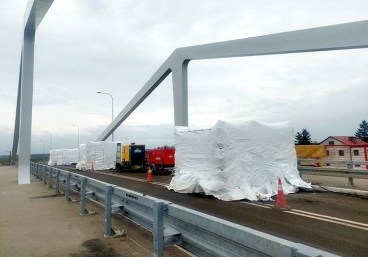 Elbląg, Prace na moście w Nowakowie, Elbląg, Prace na moście w Nowakowie,