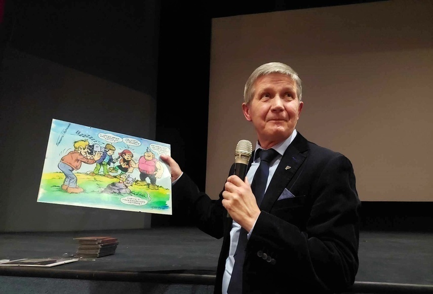 Elbląg, Sławomir W. Malinowski podczas premiery filmu, Elbląg, Sławomir W. Malinowski podczas premiery filmu,