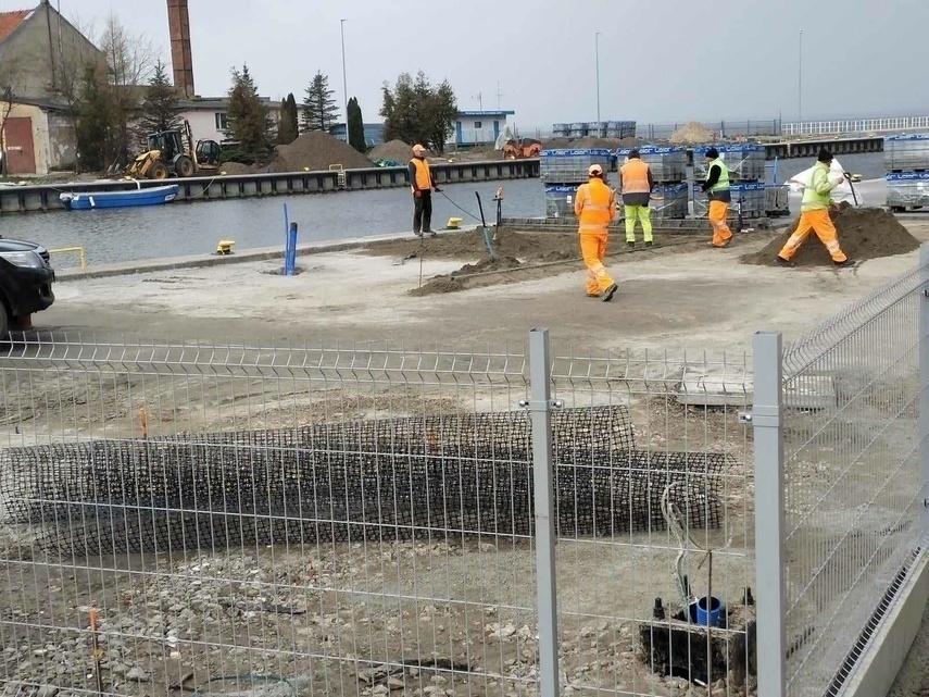 Elbląg, Prace w porcie we Fromborku, marzec 2024 rok, Elbląg, Prace w porcie we Fromborku, marzec 2024 rok,